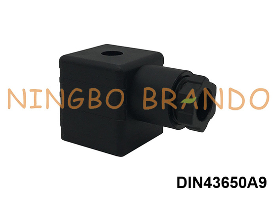 DIN43650A PG9 2P+E Solenoid Valve Coil Connector IP65 AC DC Black