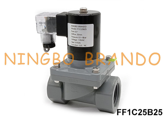 DN25 1'' Anti Corrosive CPVC Solenoid Valve For Chemicals Acid Alkali