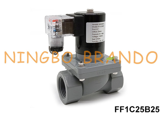 DN25 1'' Anti Corrosive CPVC Solenoid Valve For Chemicals Acid Alkali