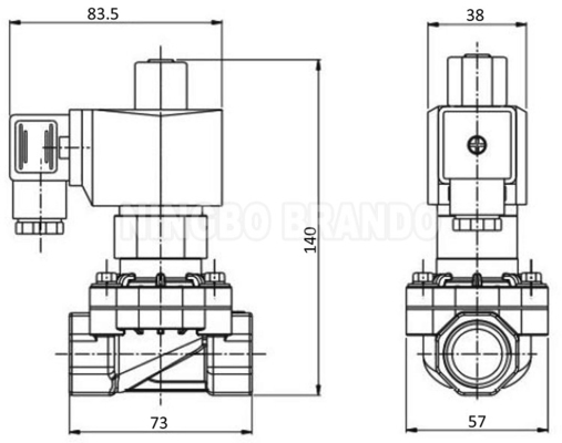 3/4'' 2 Way Normally Open PA66 Nylon Plastic Solenoid Valve 12V 24V 220V