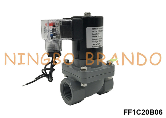 3/4'' CPVC Anti Corrosive Solenoid Valve For Chemical Acid Alkali 24VDC 110VAC 220VAC