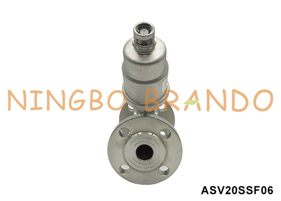 DN20 PN16 Pneumatic Flanged Angle Seat Piston Valve Double Acting Normally Closed