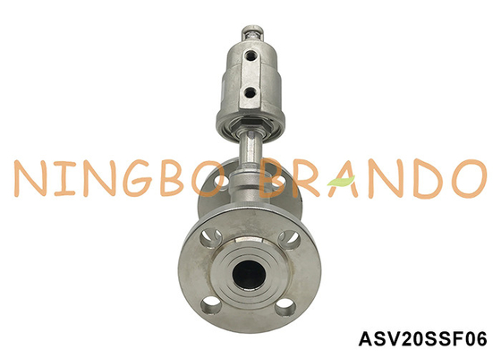 DN20 PN16 Pneumatic Flanged Angle Seat Piston Valve Double Acting Normally Closed