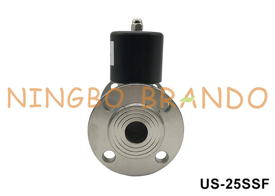 DN25 Flange Hot Water Steam Stainless Steel Solenoid Valve 1'' 220VAC 24VDC