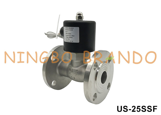DN25 Flange Hot Water Steam Stainless Steel Solenoid Valve 1'' 220VAC 24VDC