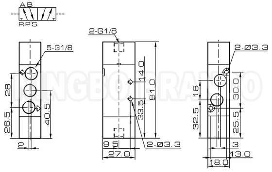 4A120-06 1/8'' Pneumatic Directional Solenoid Valve 5/2 Way