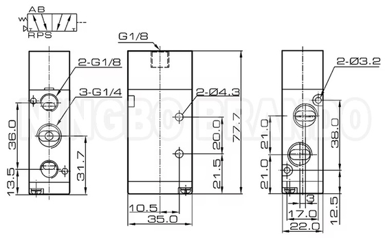 4A210-08 Single Directional Control Pneumatic Air Pilot Valve 1/4''