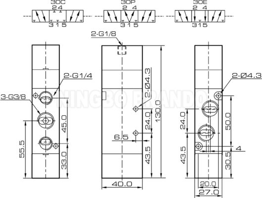 4A330C-10 4A330E-10 4A330P-10 Pneumatic Air Pilot Valve 3/8''