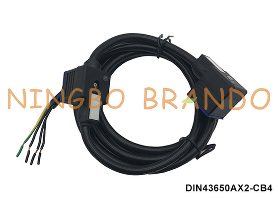 Dual Head DIN43650A Double Solenoid Valve Coil Connector With Molded Cable