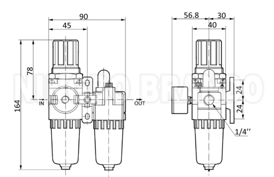 AC2010-01 AC2010-02 FRL Air Filter Regulator Lubricator Combination