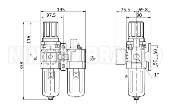 AC5010-06 AC5010-10 SMC Type Pneumatic Air Filter Combination F.R.L unit