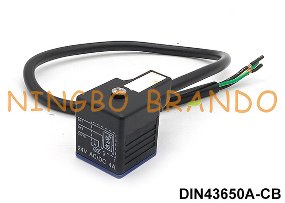 DIN43650A IP67 Molded Cable Solenoid Valve Connector Without LED
