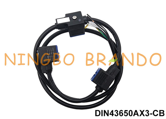Triple Head DIN43650A Solenoid Valve Connector With Molded Cable