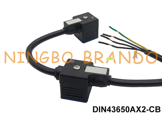 Dual Head DIN43650A Solenoid Valve Connector With Molded Cable