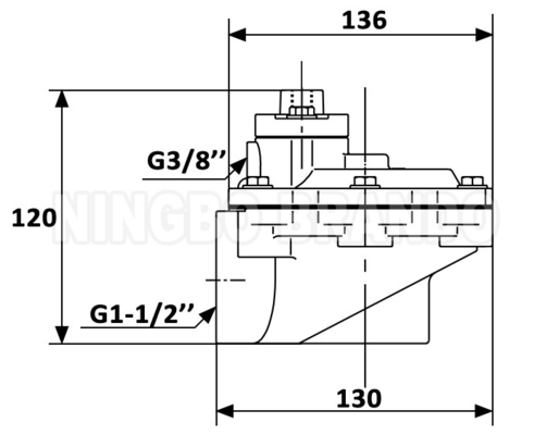 G353A046 Right Angle 1-1/2'' Remote Pilot Valve For Dust Collector