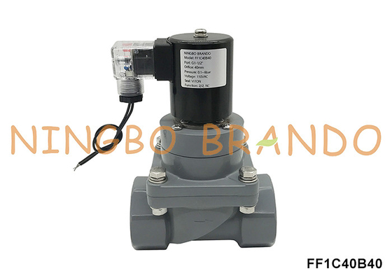 1-1/2'' DN40 Anti Corrosion CPVC Solenoid Valve For Chemical Acid 220V 24V