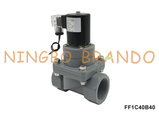 1-1/2'' DN40 Anti Corrosion CPVC Solenoid Valve For Chemical Acid 220V 24V