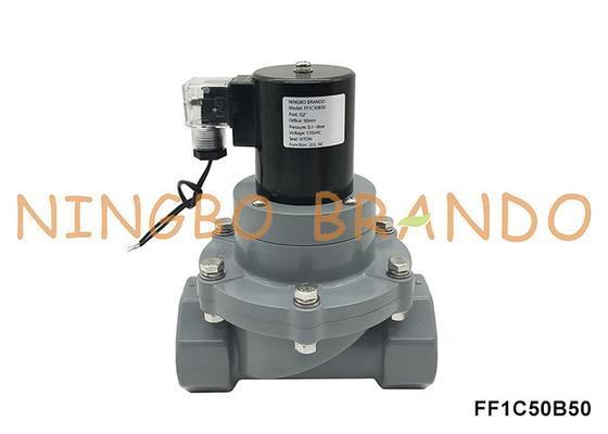 2'' DN50 Anti Corrosion Resistant CPVC Solenoid Valve For Chemical Acid 24V 220V