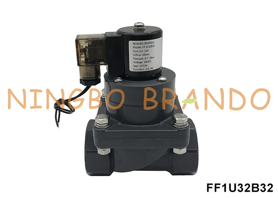 1-1/4'' DN32 Corrosion Resistant UPVC Solenoid Valve For Chemical Acid 24V 220V