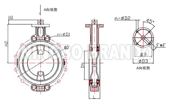 PTFE Lined Headless Wafer Type Butterfly Valve DN40 to DN700