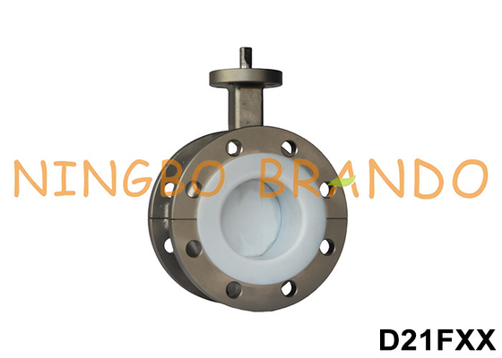 PTFE Lined Double Flange Headless Butterfly Valve DN40 to DN600