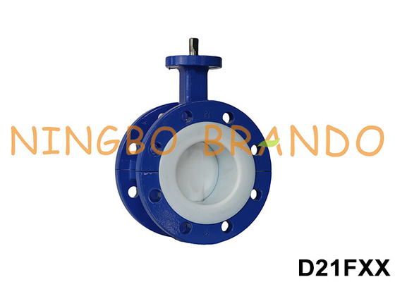 PTFE Lined Double Flange Headless Butterfly Valve DN40 to DN600