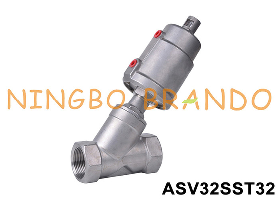 1-1/4'' DN32 Stainless Steel Pneumatic Angle Seat Valve Double Acting