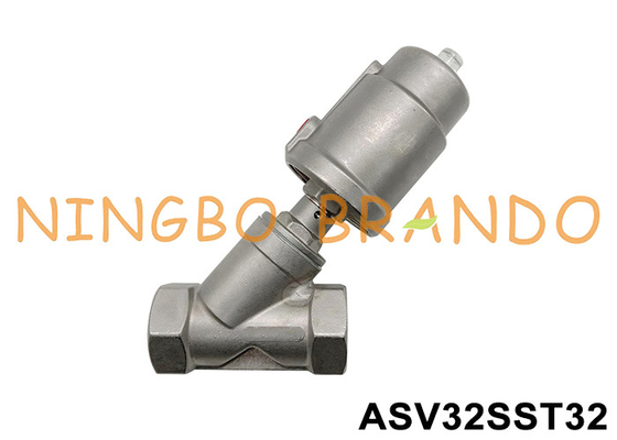 1-1/4'' DN32 Stainless Steel Pneumatic Angle Seat Valve Double Acting