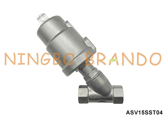 1/2'' DN15 PN16 Thread Pneumatic Angle Seat Valve Single Acting Normally Closed