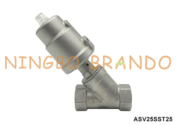 1'' Threaded Pneumatic Angle Seat Valve DN25 PN16 Single Acting Normally Closed