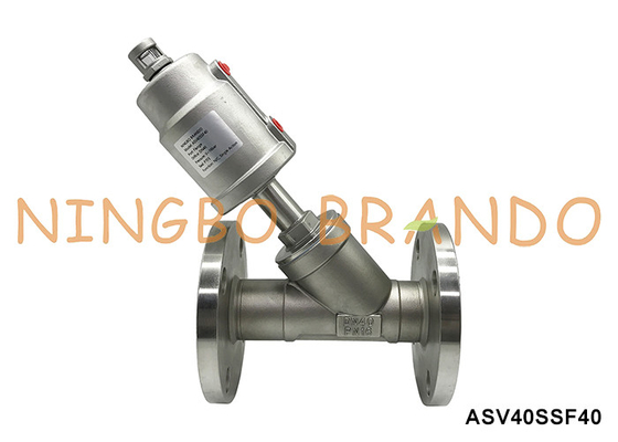 DN40 PN16 Flange Port Pneumatic Angle Seat Valve Single or Double Acting