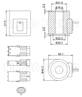 HydraForce Type 6359412 Hydraulic Solenoid Coil For Excavator 12VDC 24VDC