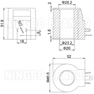Yuken Type DSG-03 Hydraulic Solenoid Valve Coil DC12V DC24V 28W 38W