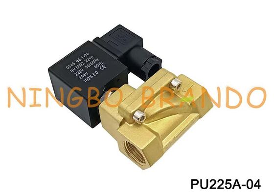 Shako Type PU225A-04 1/2'' 2 Way Normally Closed Brass Solenoid Valve 24V 110V 220V