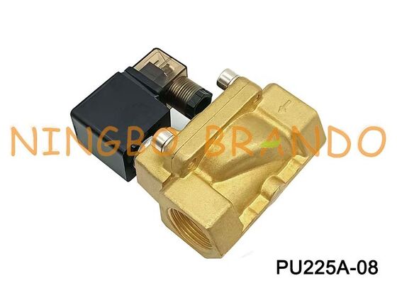 PU225A-08 SHAKO Type 1'' Water Air Brass Solenoid Valve 24VDC 110VAC 220VAC