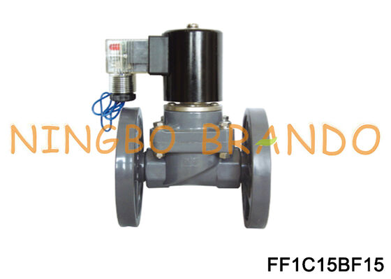 DN15 CPVC Acid Resistant Anti Corrosive Solenoid Valve Flange Type 220V