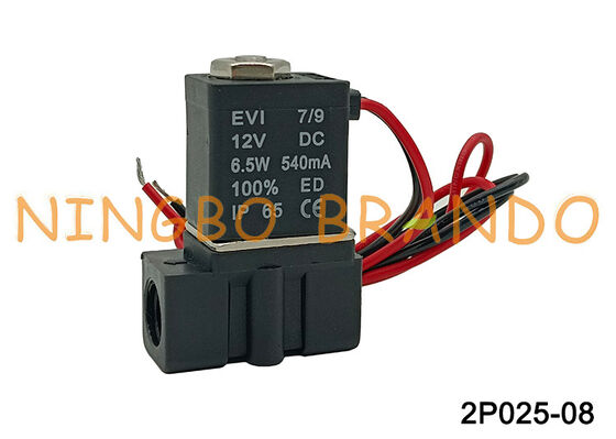 2P0250-08 2 Way Solenoid Valve 1/4'' Plastic Pneumatic Solenoid Valve
