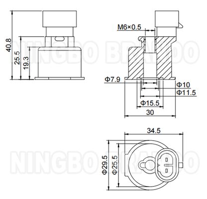 7.8mm Hole Solenoid Valve Coil for LPG CNG IG6 IG7 Injector Rail