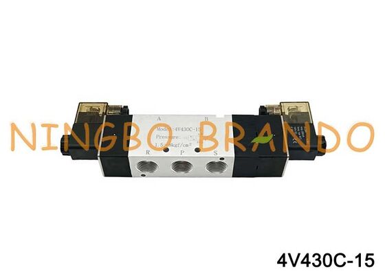 Airtac Type 4V430C-15 Solenoid Air Valve 5/3 way 4V400 Series