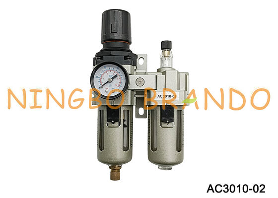 AC3010-02 1/4'' Filter Regulator Lubricator FRL Pneumatic Air Source Treatment
