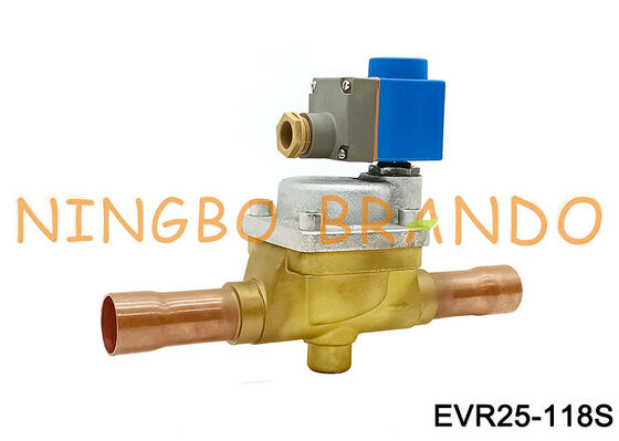 Danfoss Type 032L2201 Solenoid Valve EVR 25 Solder ODF 1 1/8 in