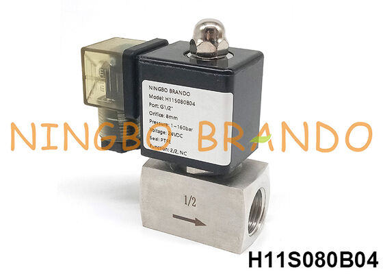 160 bar 1/2'' High Pressure Solenoid Valve 220V 110V 24V 12V 16 MPa