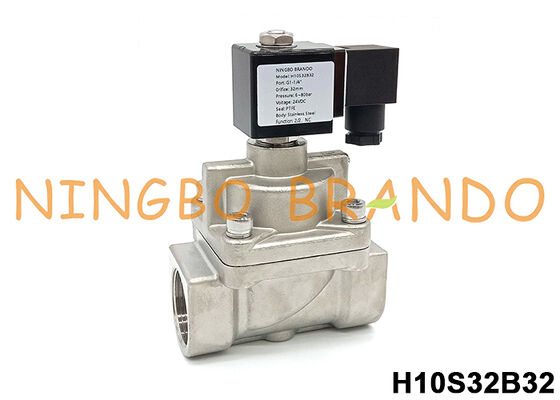 1-1/4'' High Pressure Stainless Steel Solenoid Valve 80 Bar 12V 24V