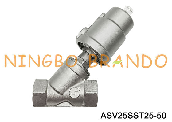 1'' Inch Threaded Pneumatic Angle Seat Valve DN25 Stainless Steel Process Valve