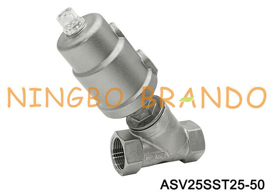 1'' Inch Threaded Pneumatic Angle Seat Valve DN25 Stainless Steel Process Valve