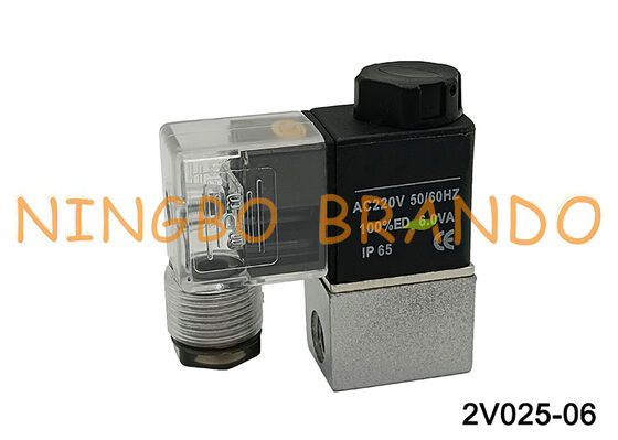2V025-06 Normally Closed Air Water Oil Solenoid Valve G1/8'' 220V 110V 24V