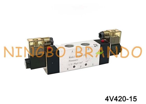 AirTAC Type 4V420-15 Solenoid Valve 5/2 Way Pneumatic Valve