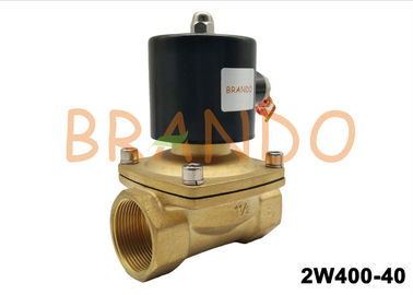 G1-1/2 Inch Brass Water Oil Valve AC220V / DC24 Normal Close Solenoid Valve 2W400-40