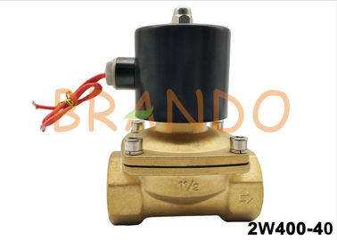 G1-1/2 Inch Brass Water Oil Valve AC220V / DC24 Normal Close Solenoid Valve 2W400-40