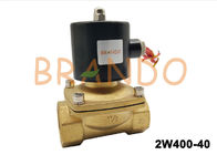 G1-1/2 Inch Brass Water Oil Valve AC220V / DC24 Normal Close Solenoid Valve 2W400-40